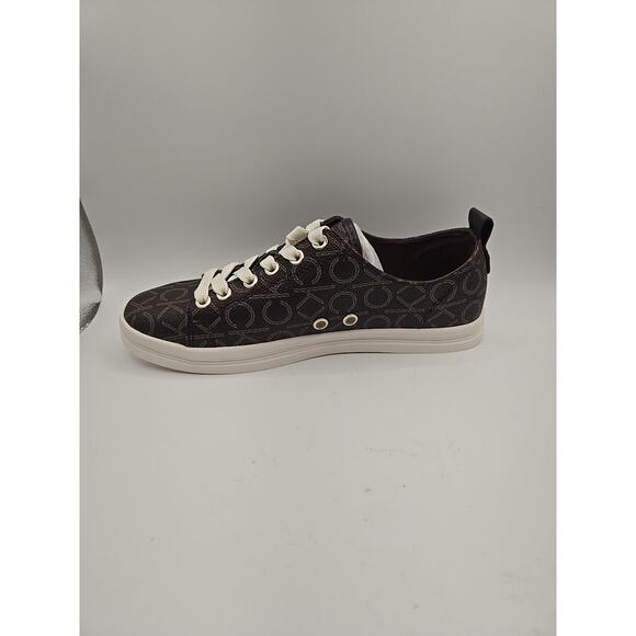 Calvin Klein Michaela CK Logo Monogram Casual Sneakers Shoes Brown Size 7.5 NEW - Picture 2 of 8